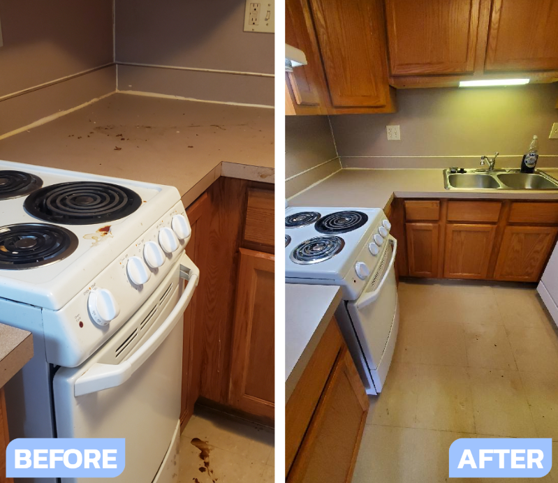 Before & After of Kitchen Cleaning